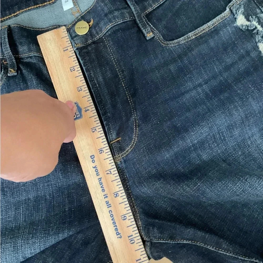 Frame Le Garçon Crop Covant Dark Wash Boyfriend Jeans 33 - Picture 5 of 10